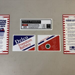 Freedom Battery Decals and 2 sided Promo card (reproductions)