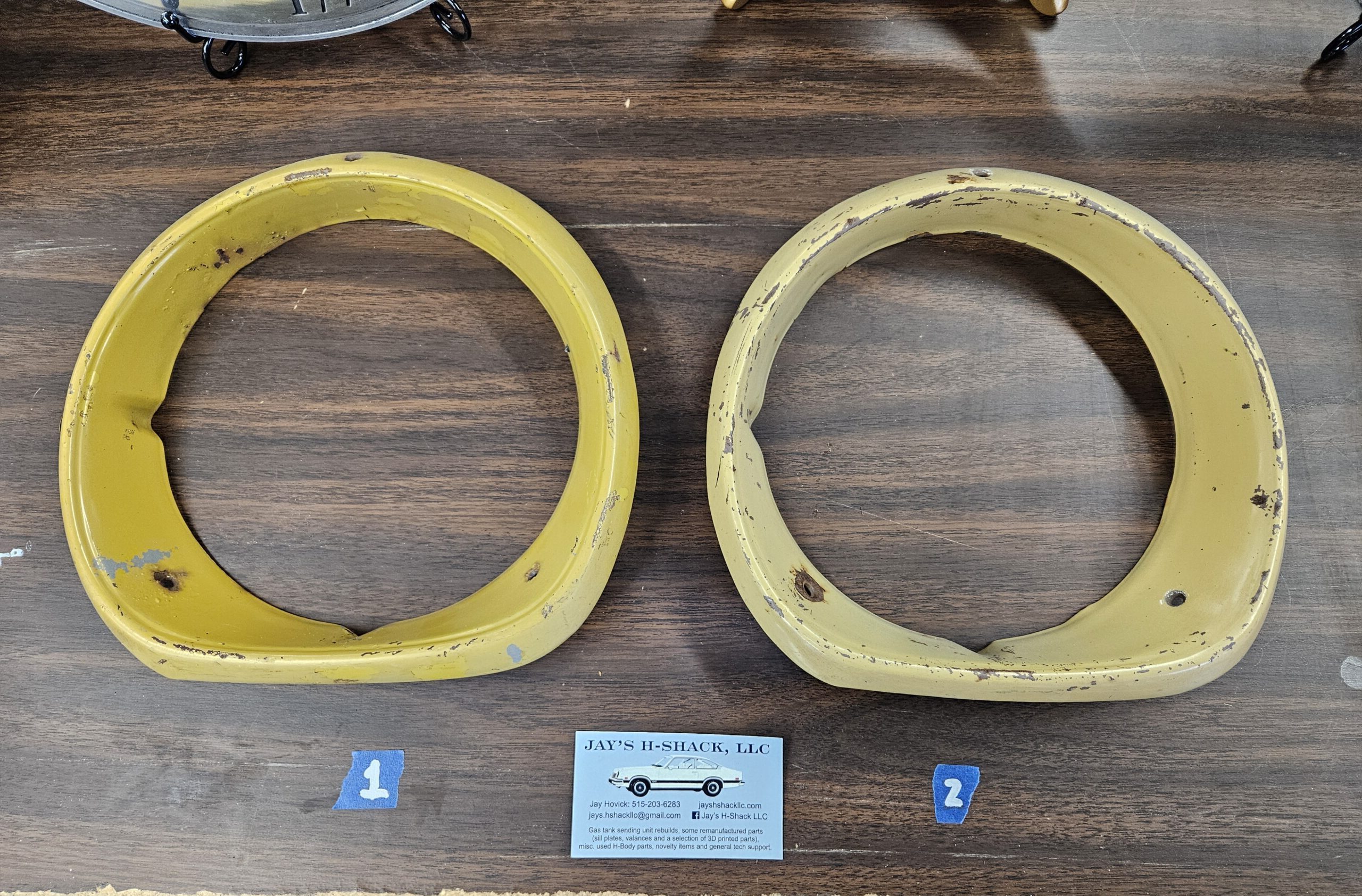 71-73 Vega Headlight Bezels Yellow (LW inventory)