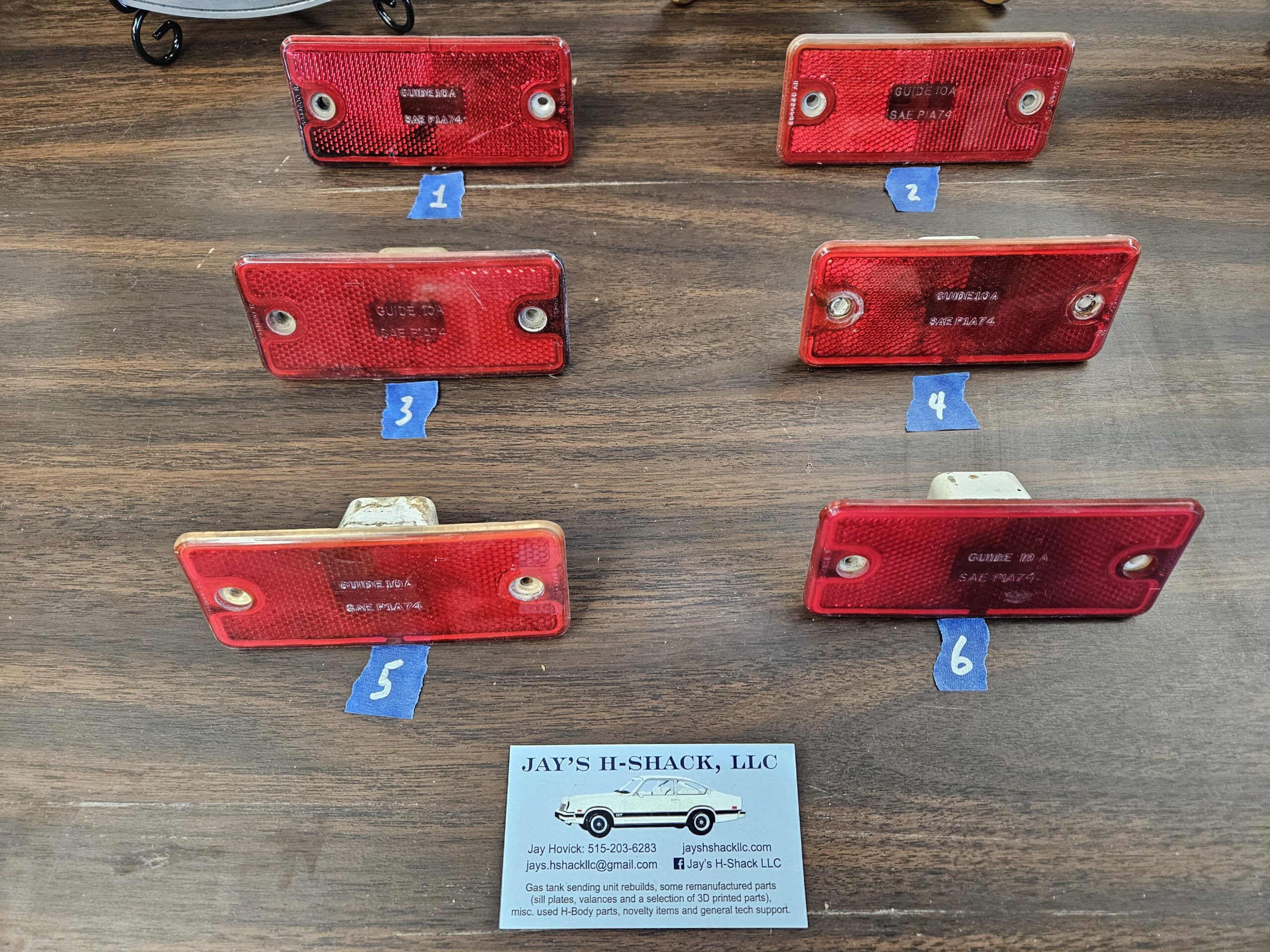 Vega Rear Marker Lenses, SAE P1A74