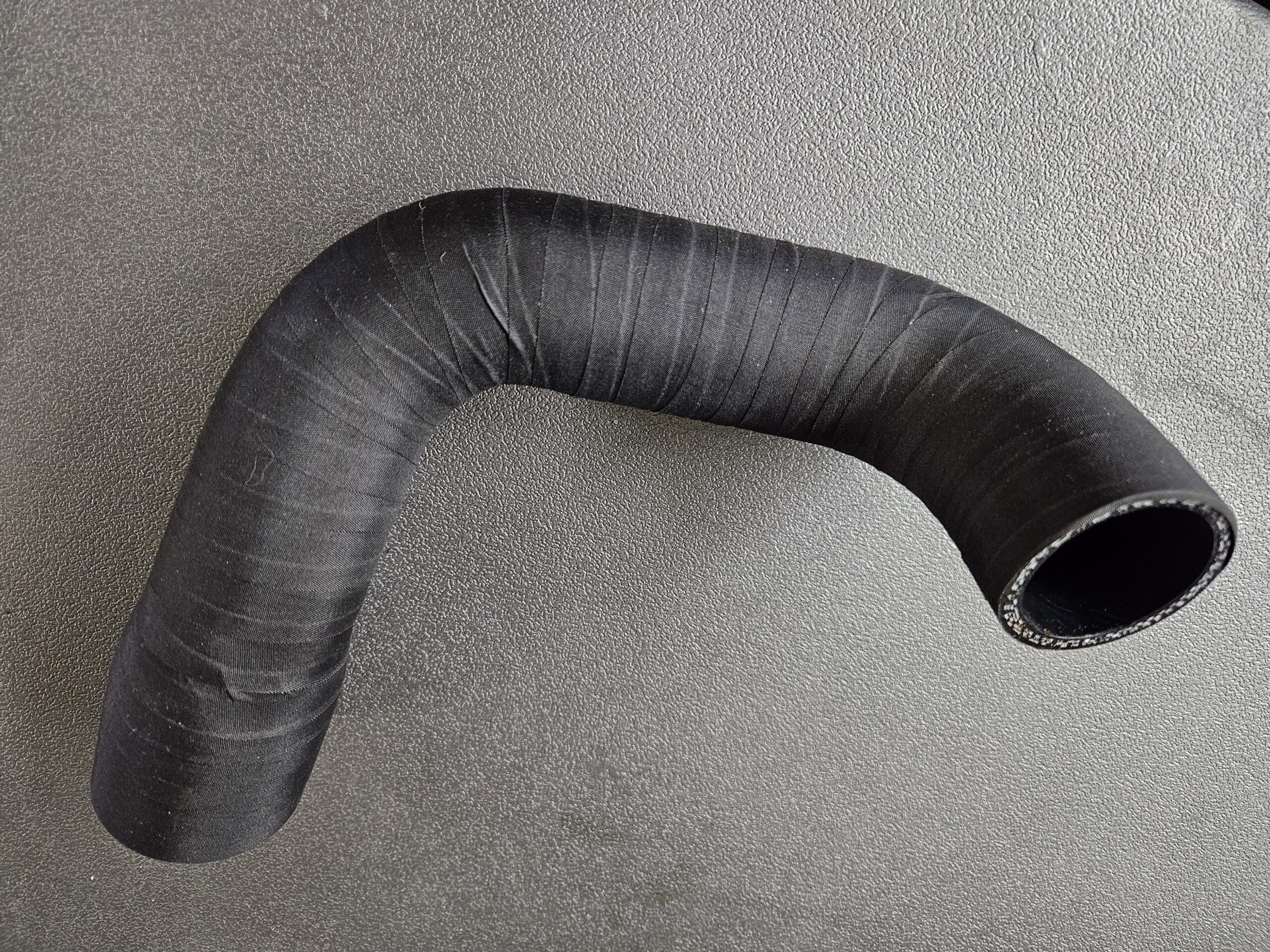 Cosworth Vega Lower Radiator Hose (reproduction) wrapped with hose fabric