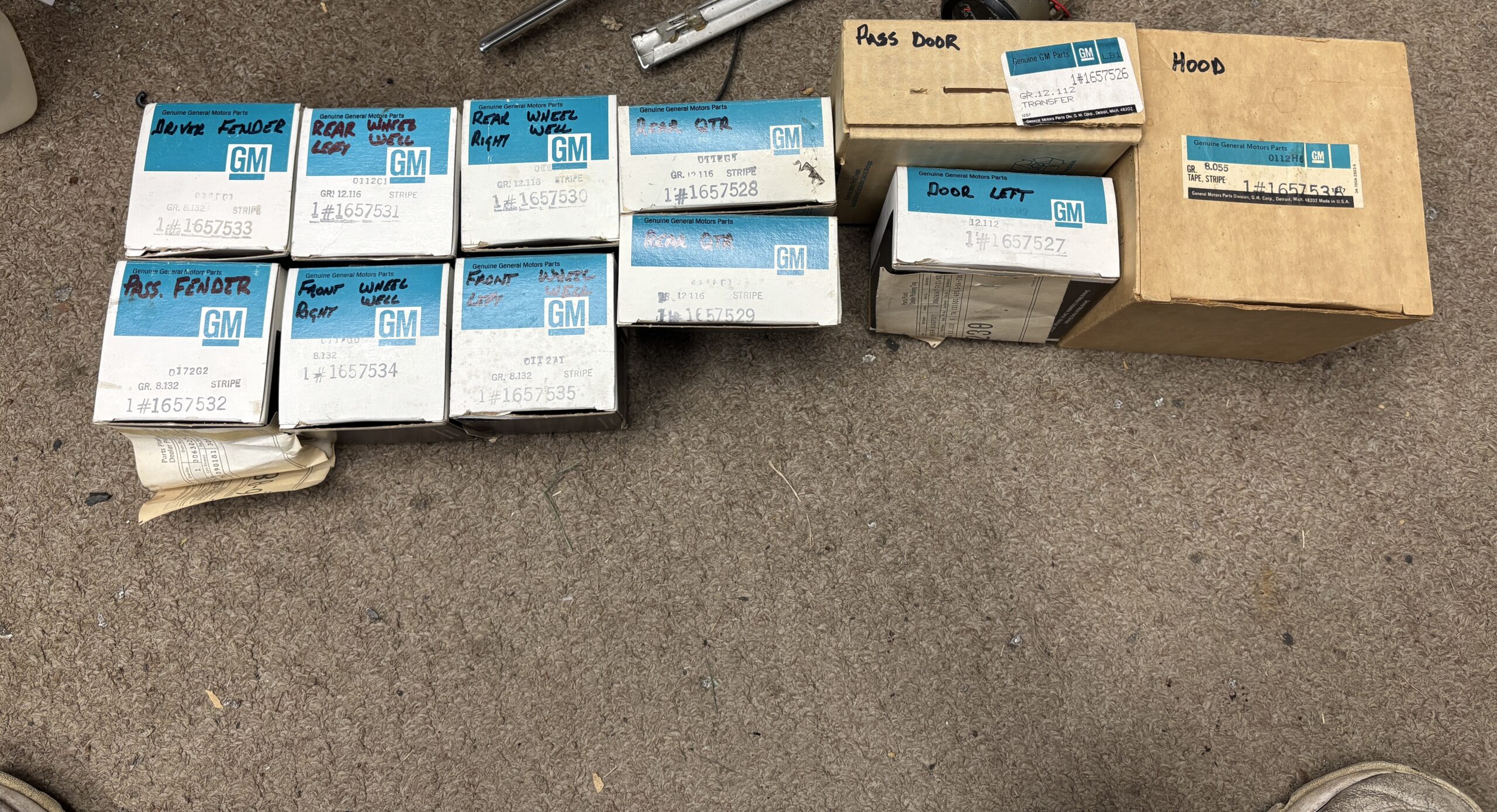 Cosworth Vega Stripes, NOS GM parts